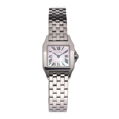 Cartier Stainless Steel Pink Mother of Pearl 20mm Santos Demoiselle Quartz Watch 2 of 7