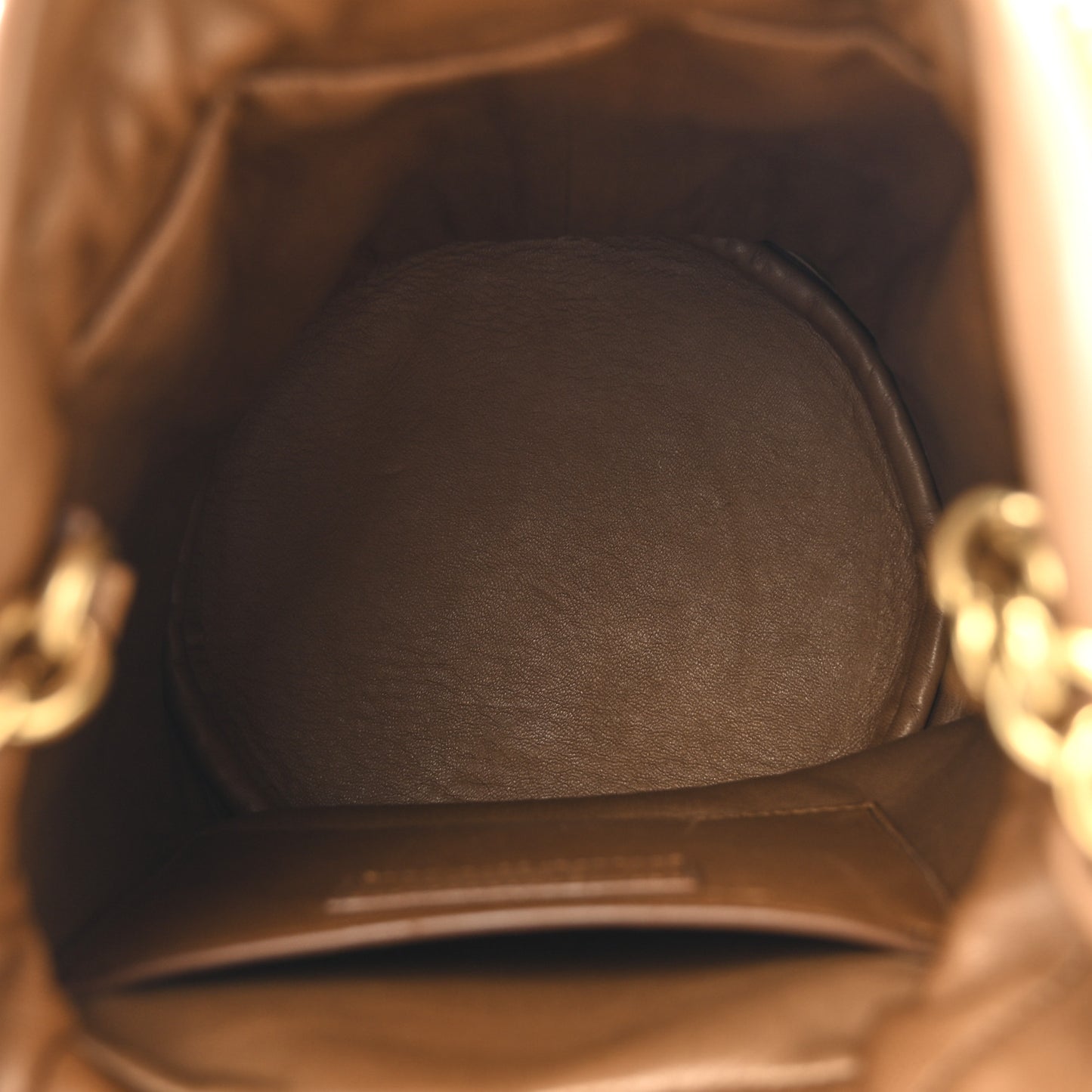 Faux Fur Calfskin Bucket Bag Brown Chocolate