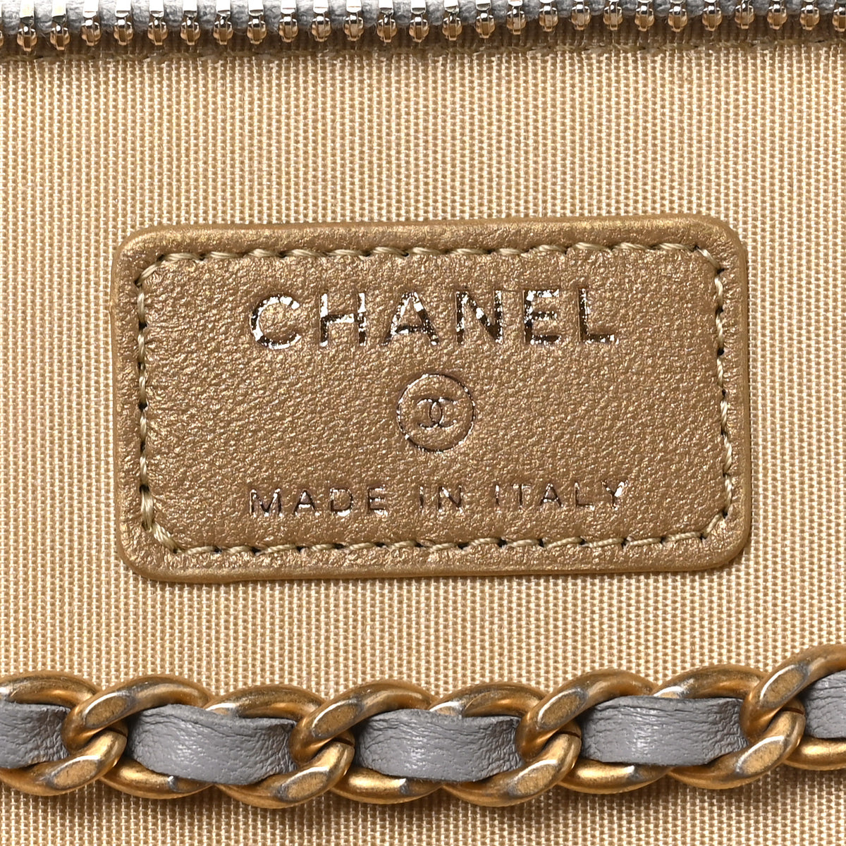 Chanel Lambskin Quilted Small Pearl Crush Vanity Case With Chain Grey 6 of 10