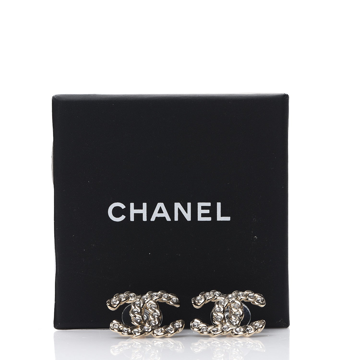 Chanel Crystal Pearls Coronation CC Earrings Gold 6 of 6