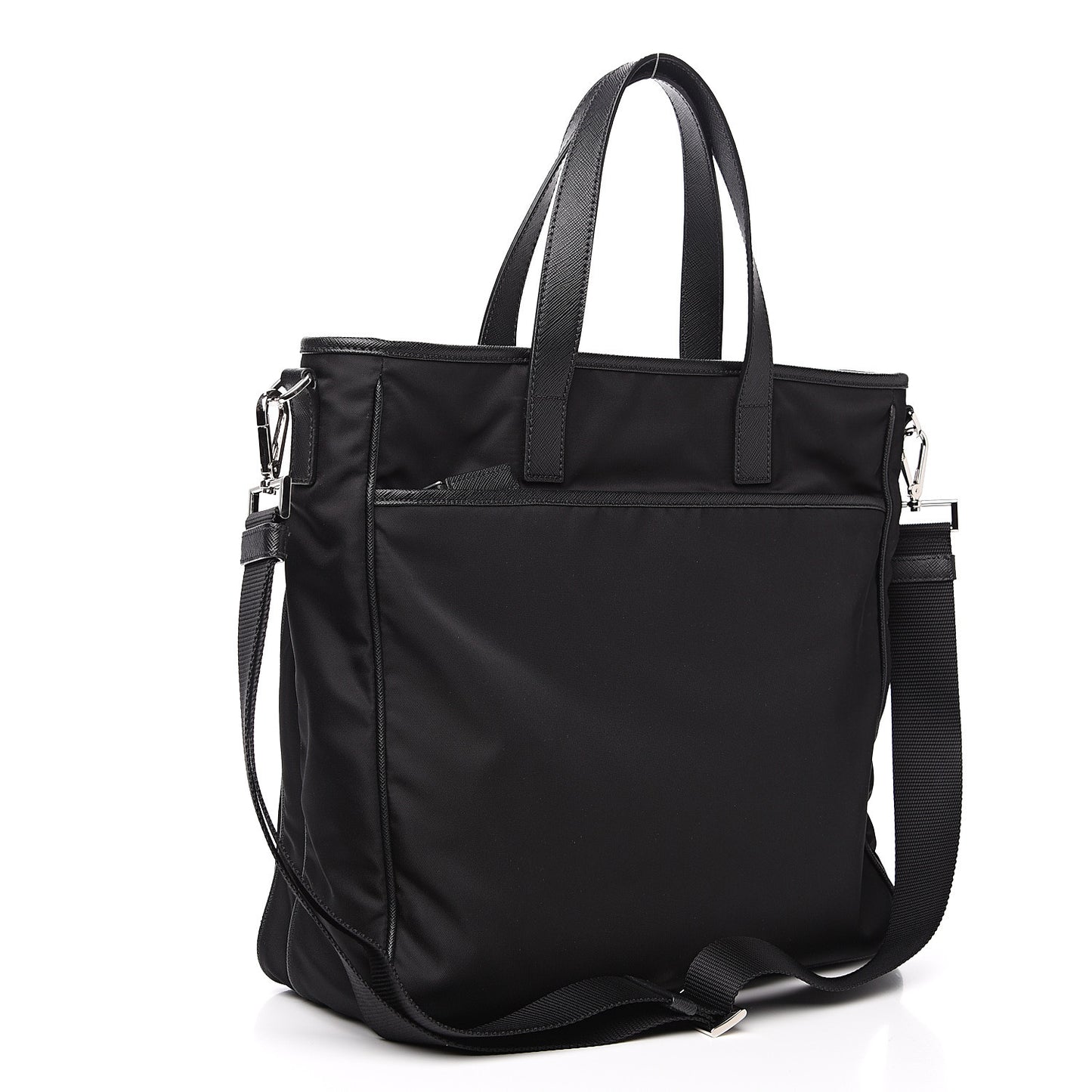 Tessuto Nylon Saffiano Tote Black