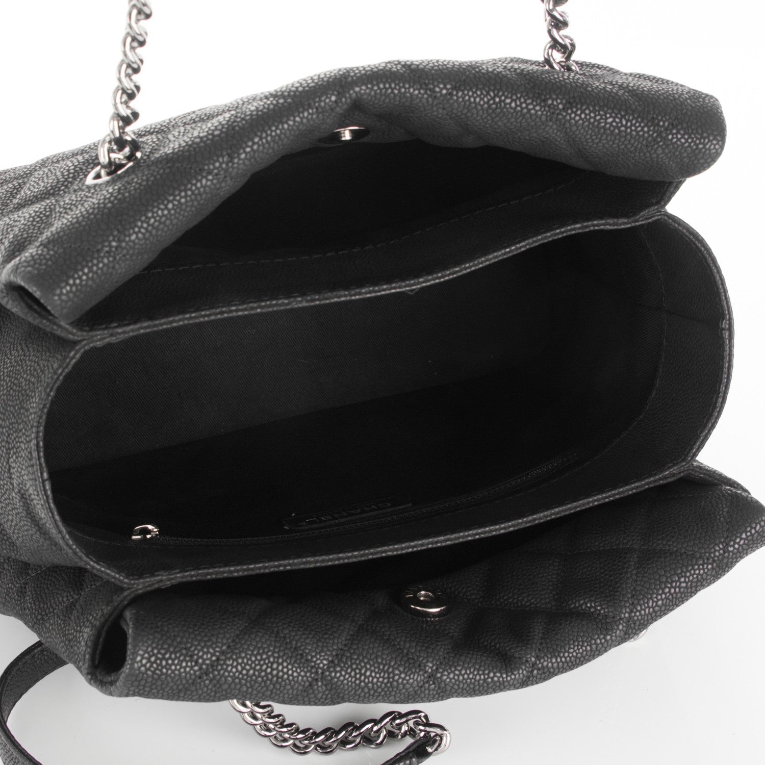 Chanel Iridescent Caviar Quilted Lady Pearly Tote Black 5 of 8