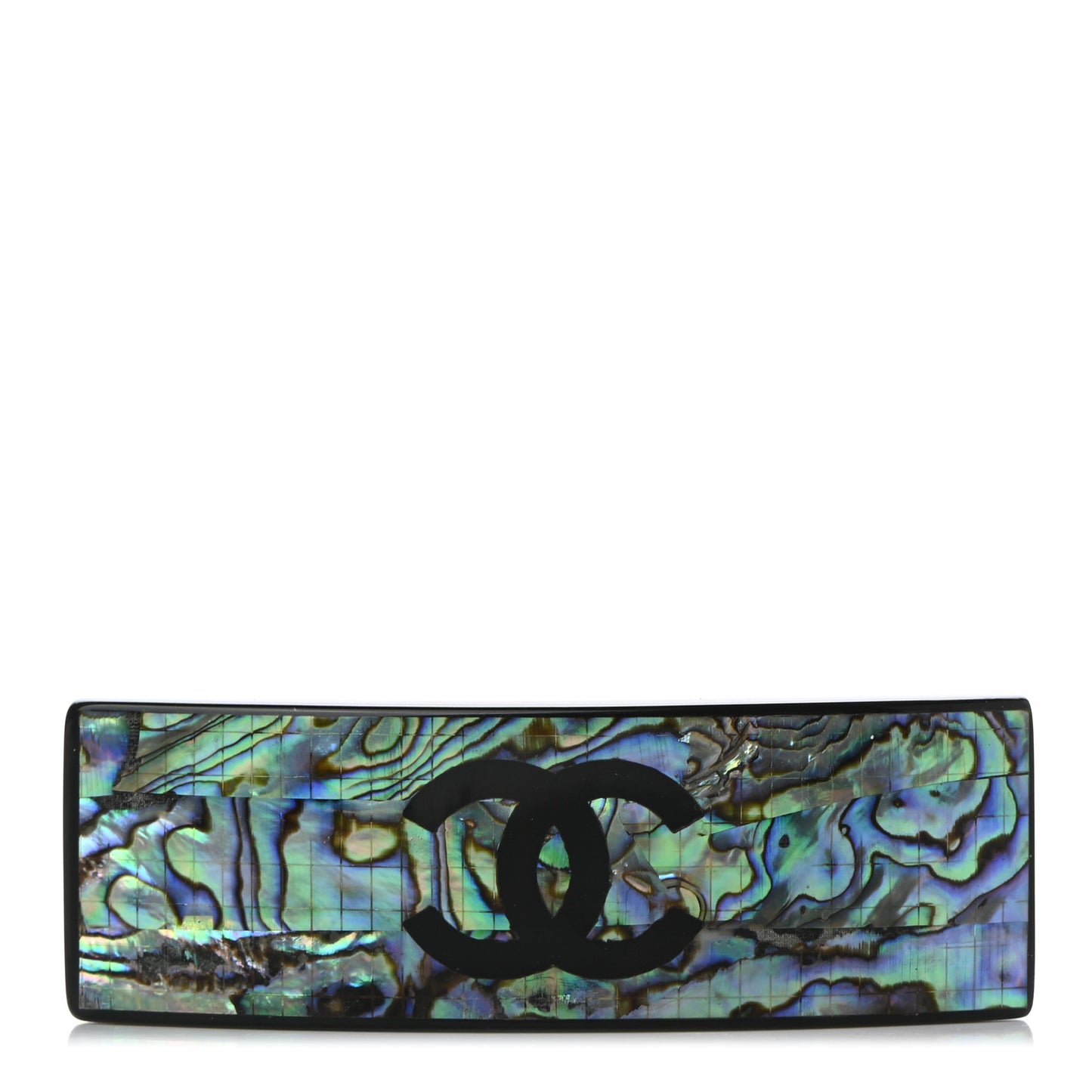 Resin Abalone CC Hair Clip Barrette Black