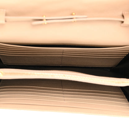 Saint Laurent Grain De Poudre Matelasse Chevron Monogram Envelope Chain Wallet Nude Powder 5 of 15