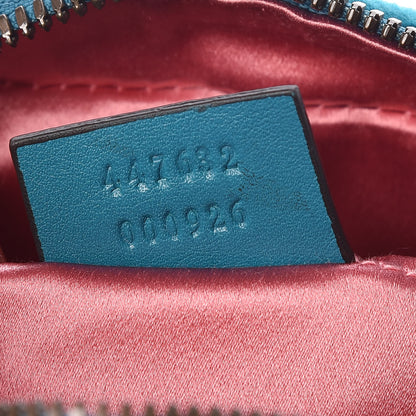 Gucci Velvet Matelasse Small GG Marmont Chain Shoulder Bag Pavone Cyan 7 of 9