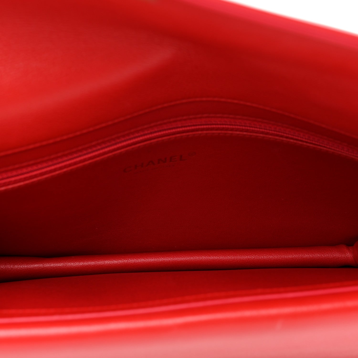 Chanel Calfskin Chevron Quilted Casual Trip Clutch Red 5 of 7