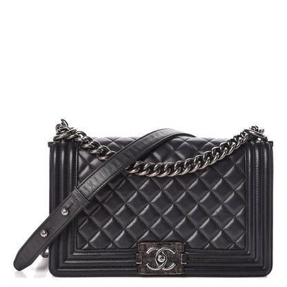 Chanel Calfskin Quilted Medium Boy Flap Black 1 of 11