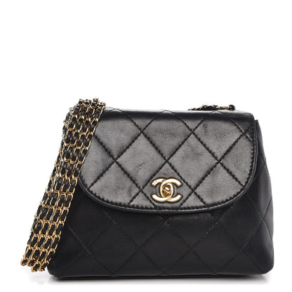 Chanel Lambskin Quilted 4 Chain Mini Flap Black 1 of 9