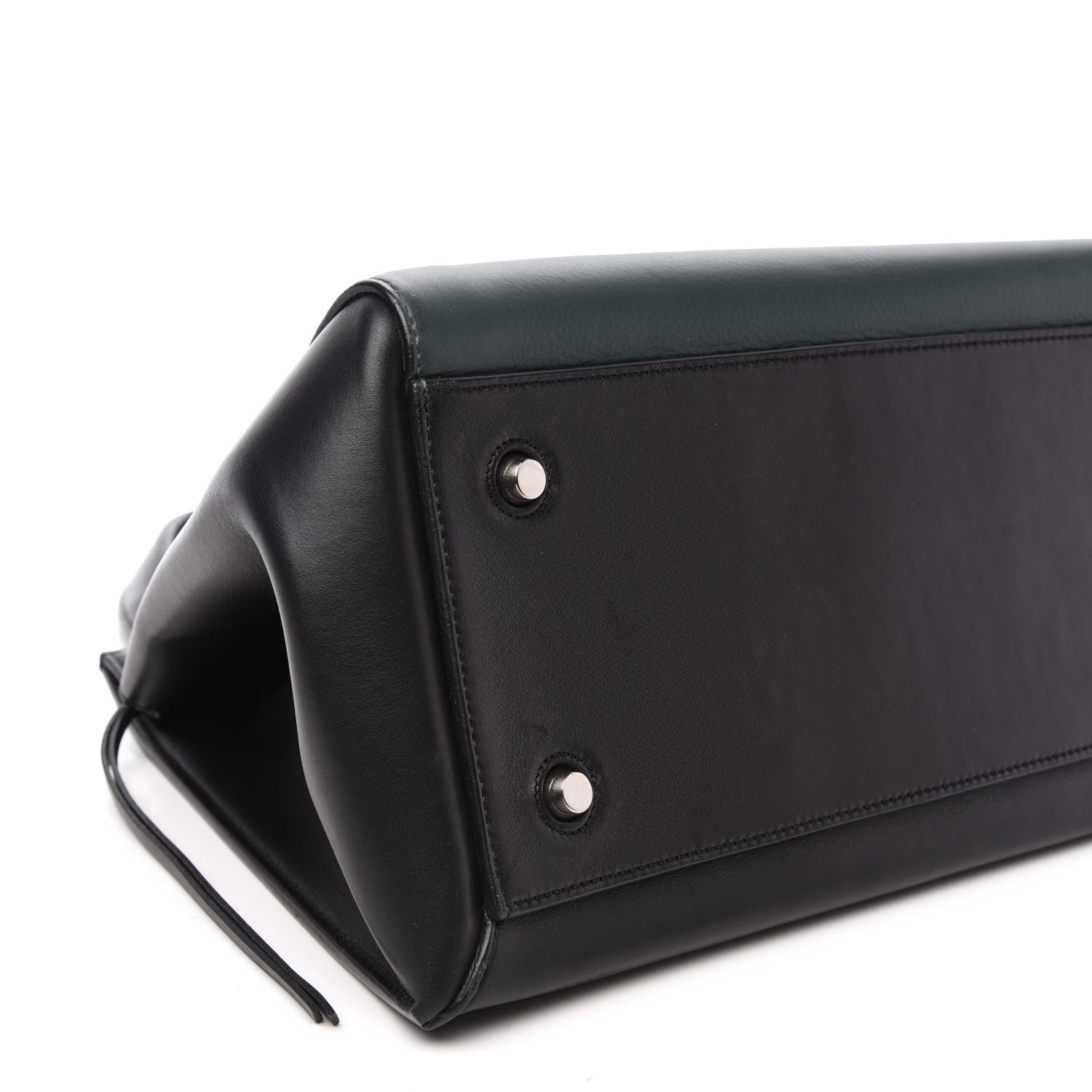 Celine Supple Calfskin Medium Bi-Color Edge Shoulder Bag Emerald 7 of 10