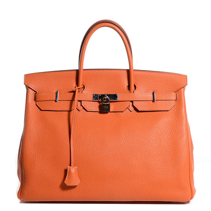 Hermes Taurillon Clemence Birkin 40 Orange 1 of 23