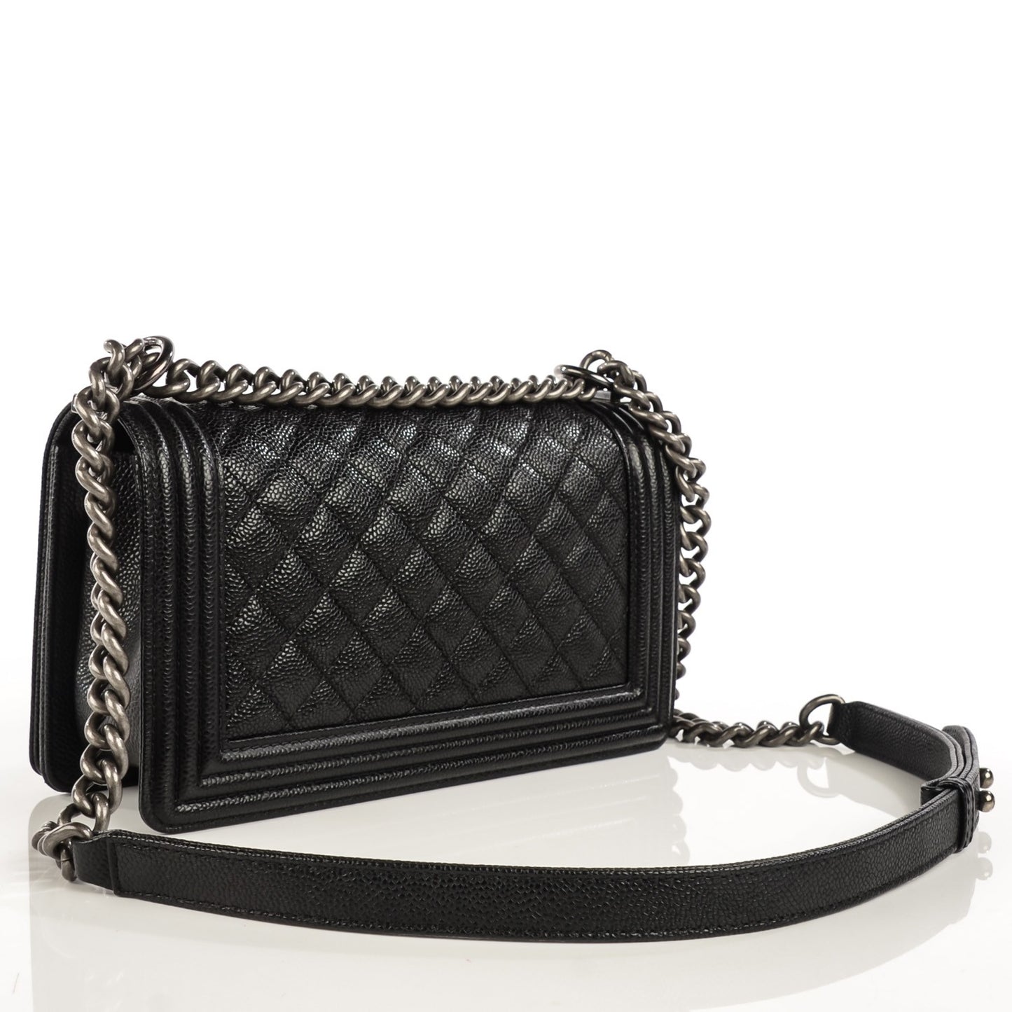 Caviar Quilted Medium Boy Flap Black