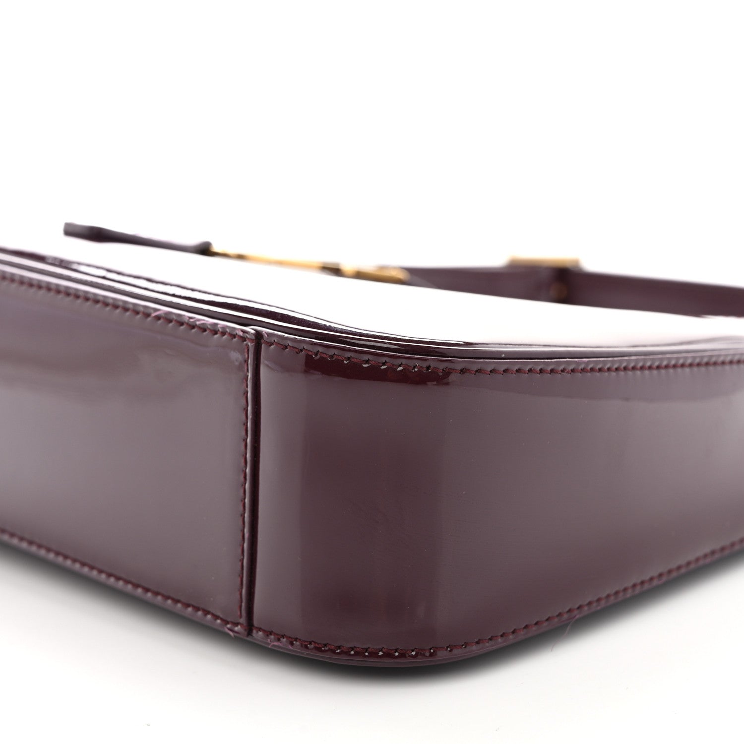 Saint Laurent Patent Calfskin Le 5 A 7 Hobo Spicy Chocolate 10 of 11