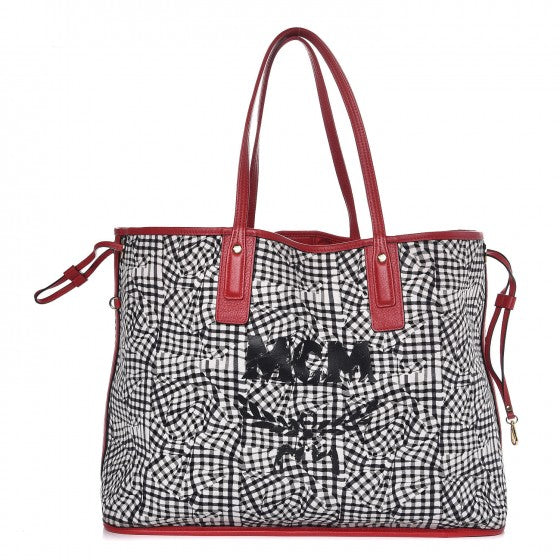 MCM Visetos Large Liz Reversible Shopper Tote Ruby Red 7 of 16