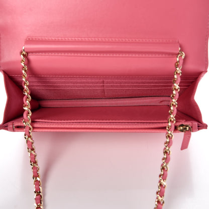 Chanel Lambskin Quilted Emoticon Wallet on Chain WOC Pink 5 of 8