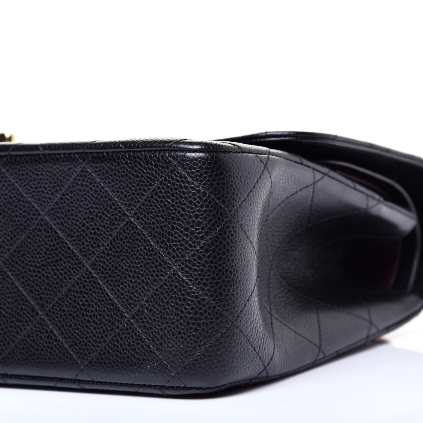 Caviar Quilted Jumbo Double Flap Black