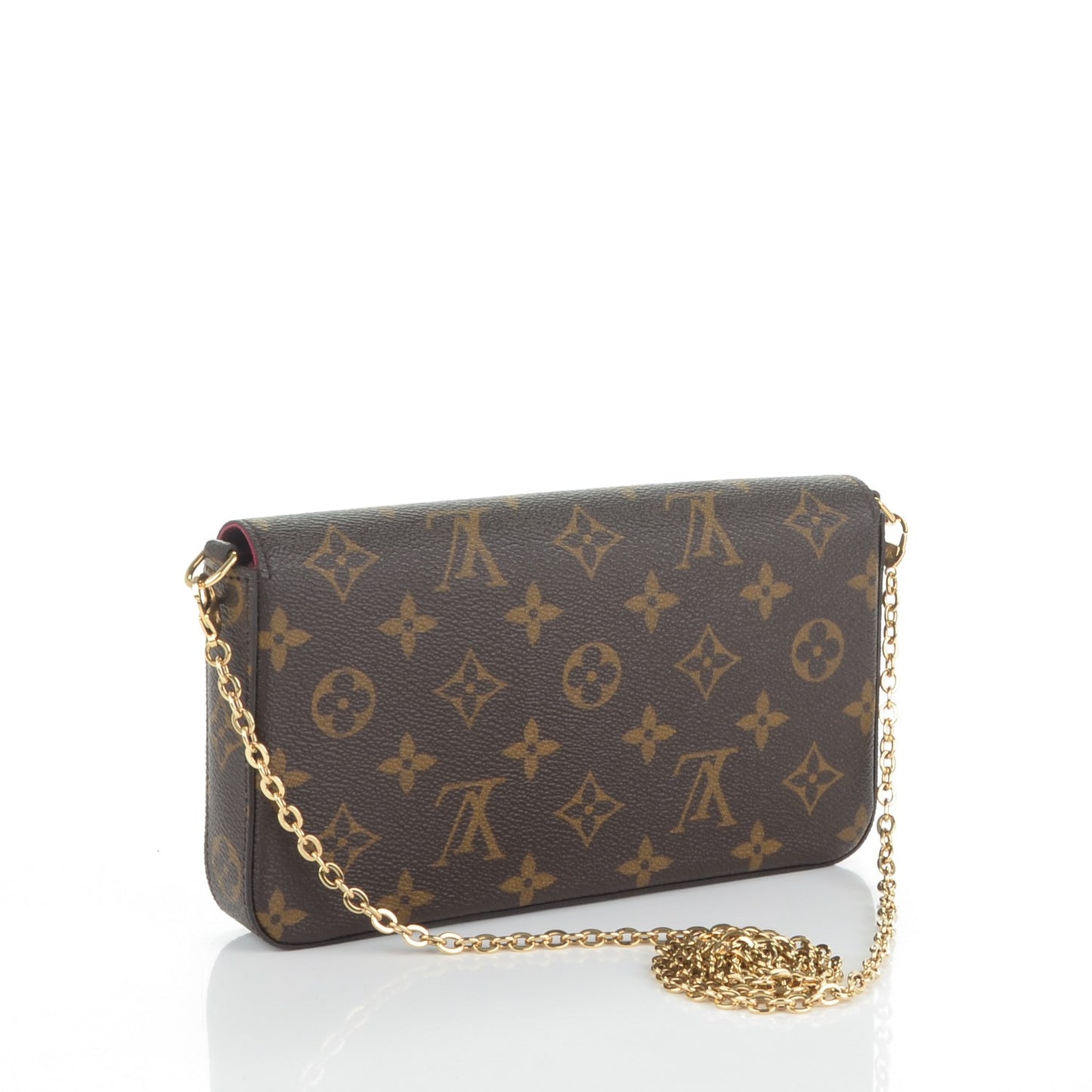 Monogram Pochette Felicie Chain Wallet Fuchsia