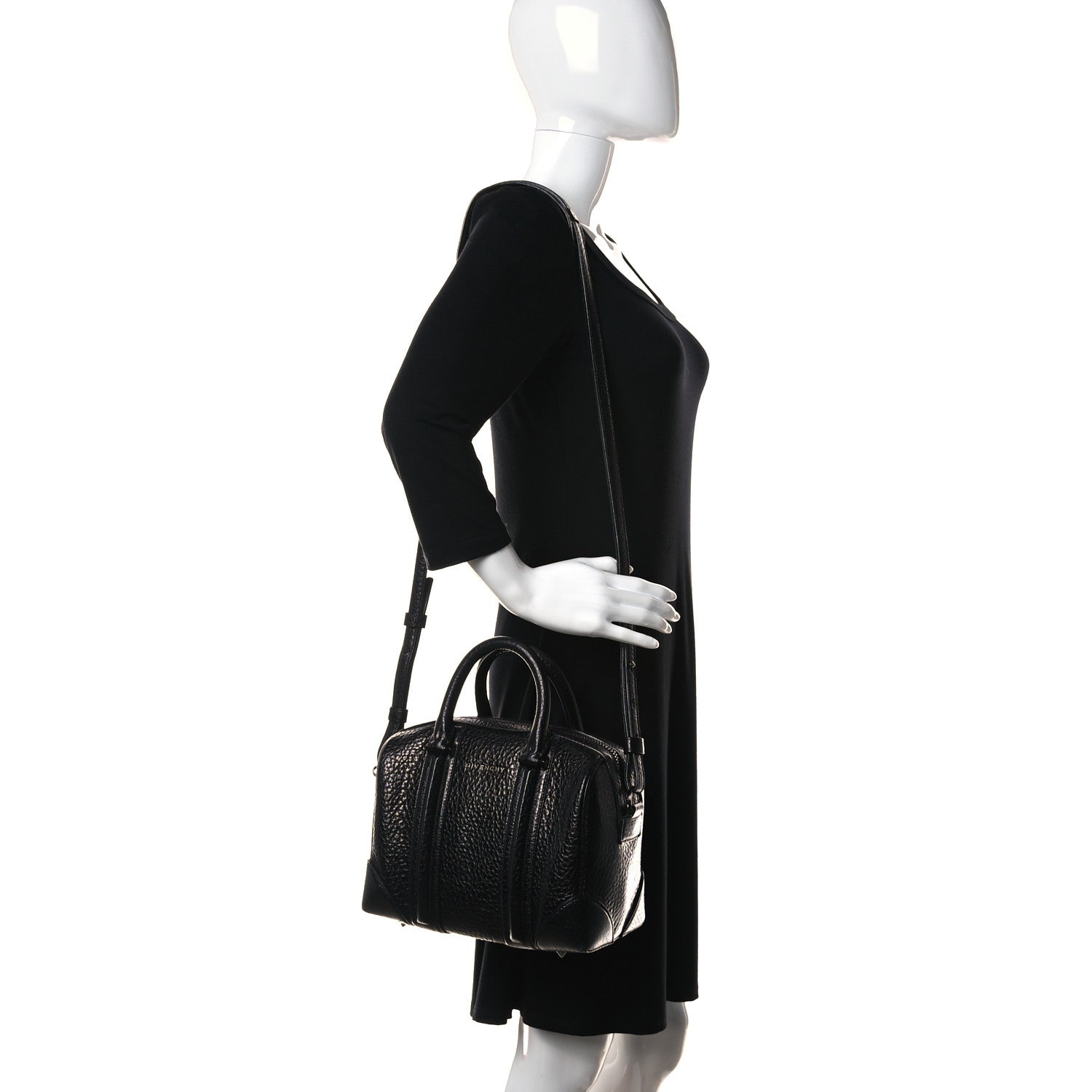 Givenchy Glazed Pebbled Calfskin Mini Lucrezia Black 2 of 16
