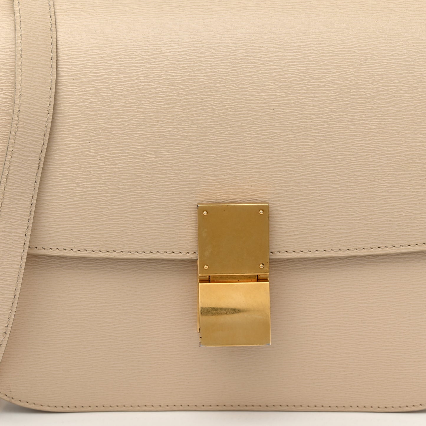 Liege Calfskin Medium Classic Box Flap Bag Powder