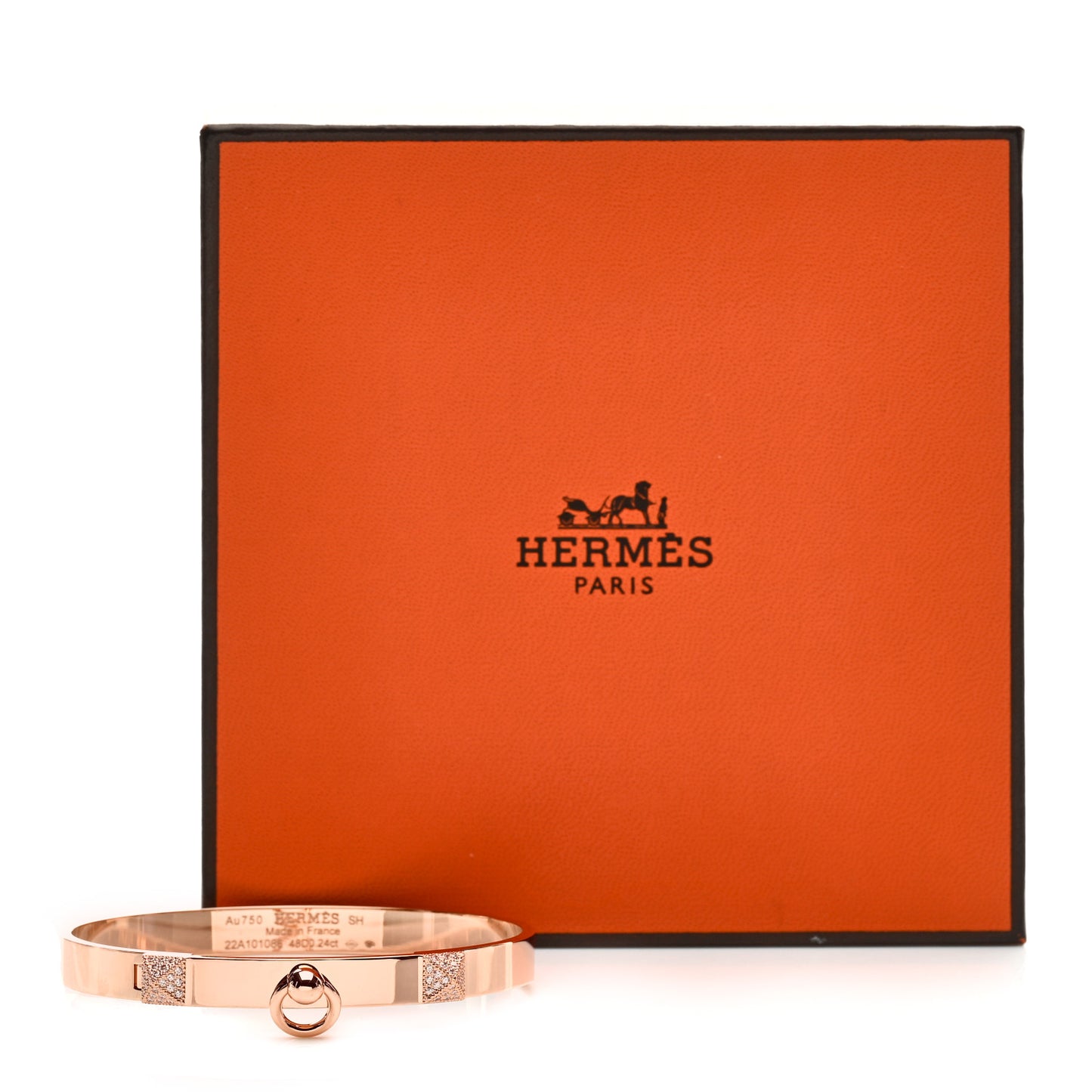 18K Rose Gold Diamond PM Collier De Chien Bracelet SH
