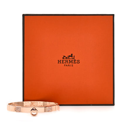Hermes 18K Rose Gold Diamond PM Collier De Chien Bracelet SH 4 of 4