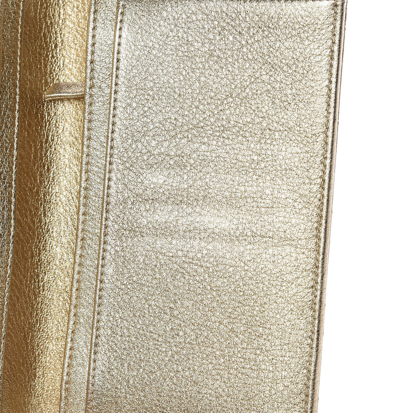 Metallic Calfskin Quilted Reissue Yen Wallet Gold