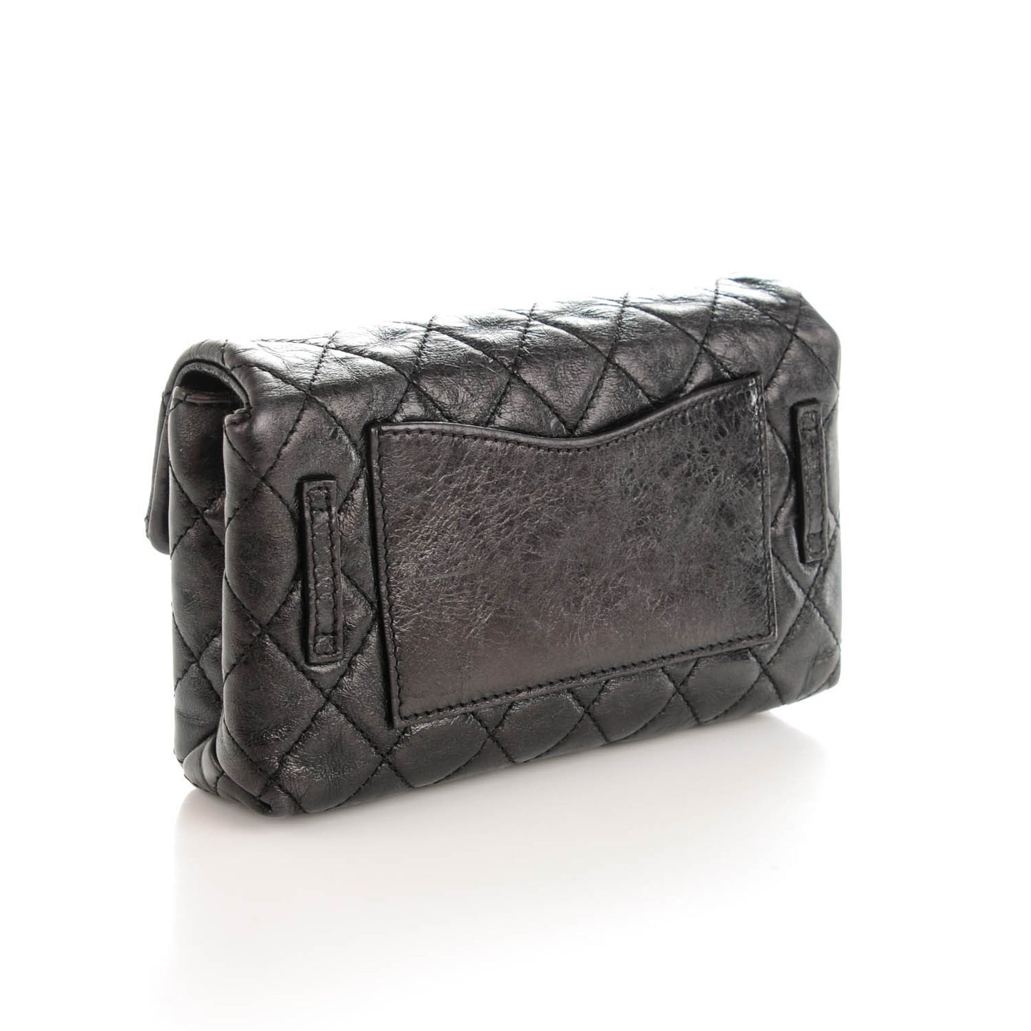 Glazed Calfskin 2.55 Reissue Flap Belt Bag Clutch Black