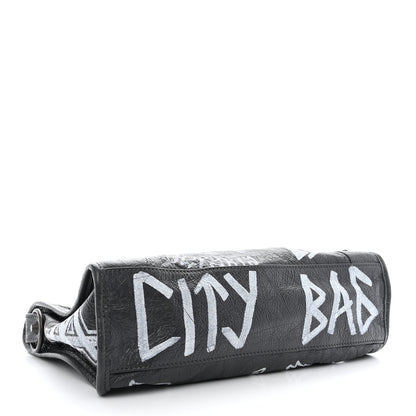 Balenciaga Agneau Arena Graffiti All Over Classic Hardware S City Gris Fossile White 4 of 11