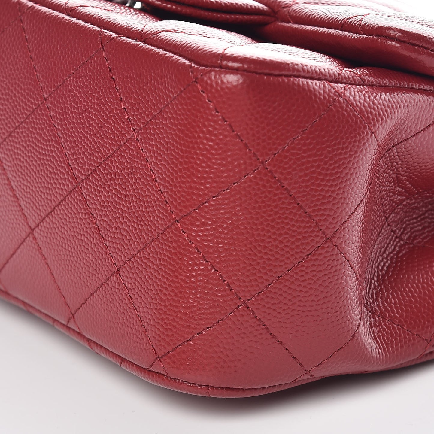 Caviar Quilted Mini Square Flap Red