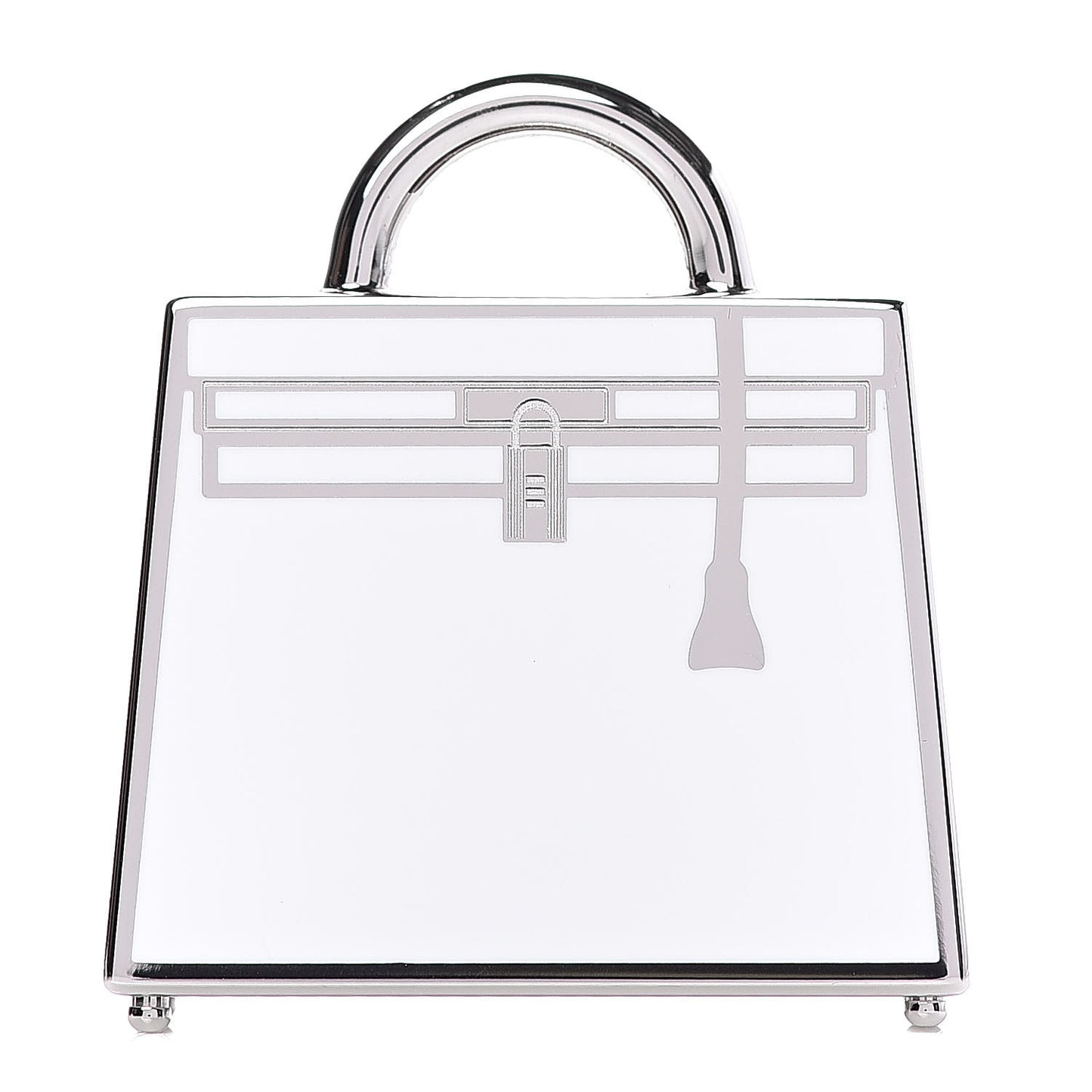 Lacquered Palladium Kelly Curiosite Charm White