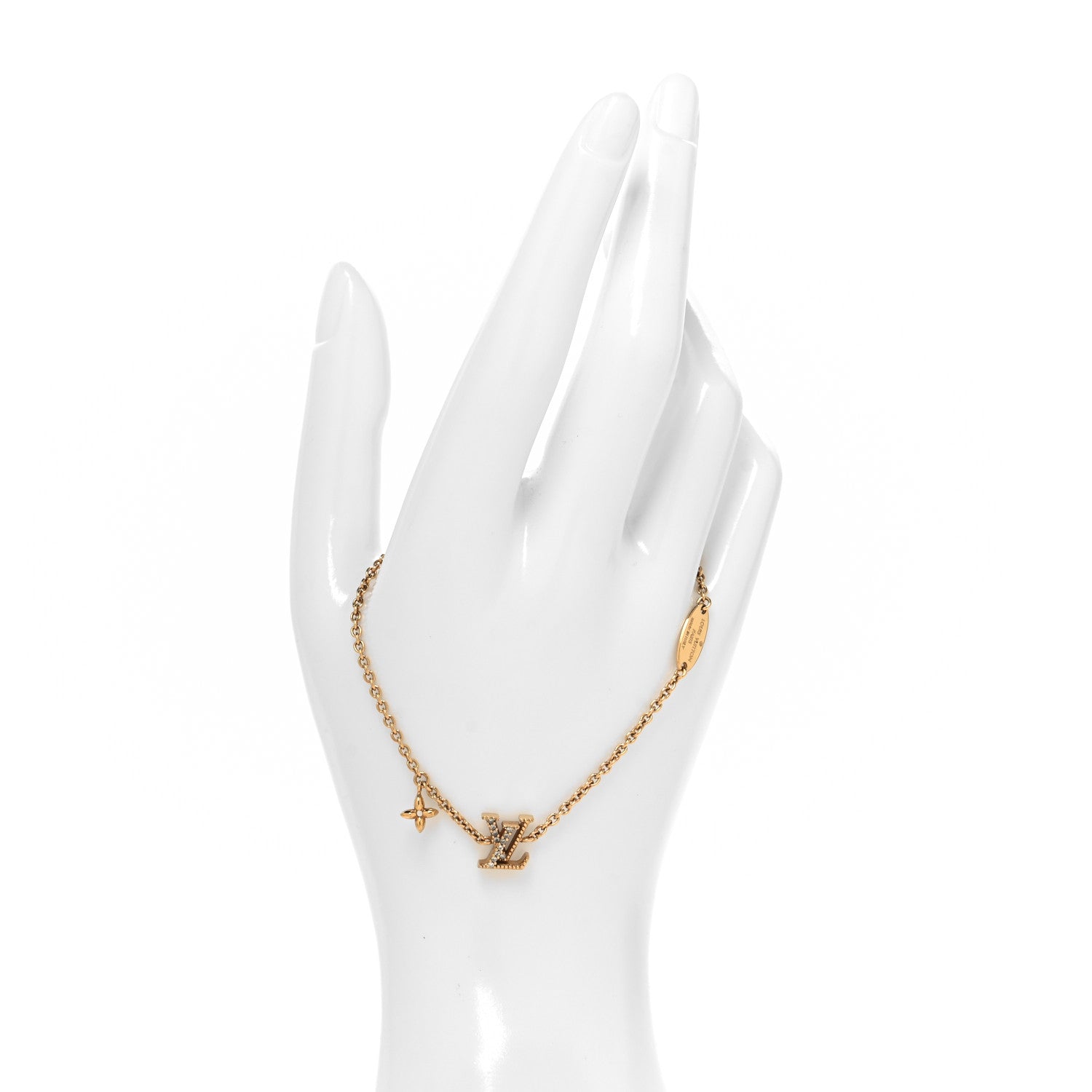 Louis Vuitton Metal Crystal LV Iconic Bracelet Gold 2 of 6