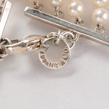 Tiffany Sterling Silver Pearl 4.5mm Ziegfeld 5 Strand Bracelet 5 of 6
