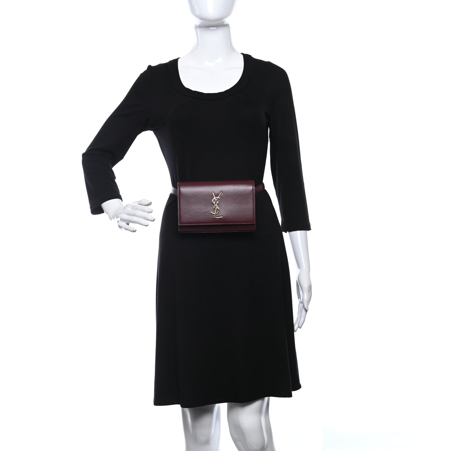 Smooth Calfskin Monogram Kate Belt Bag Rouge Legion
