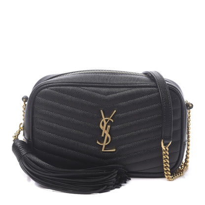 Saint Laurent Grain De Poudre Matelasse Monogram Mini Lou Camera Bag Black 1 of 11