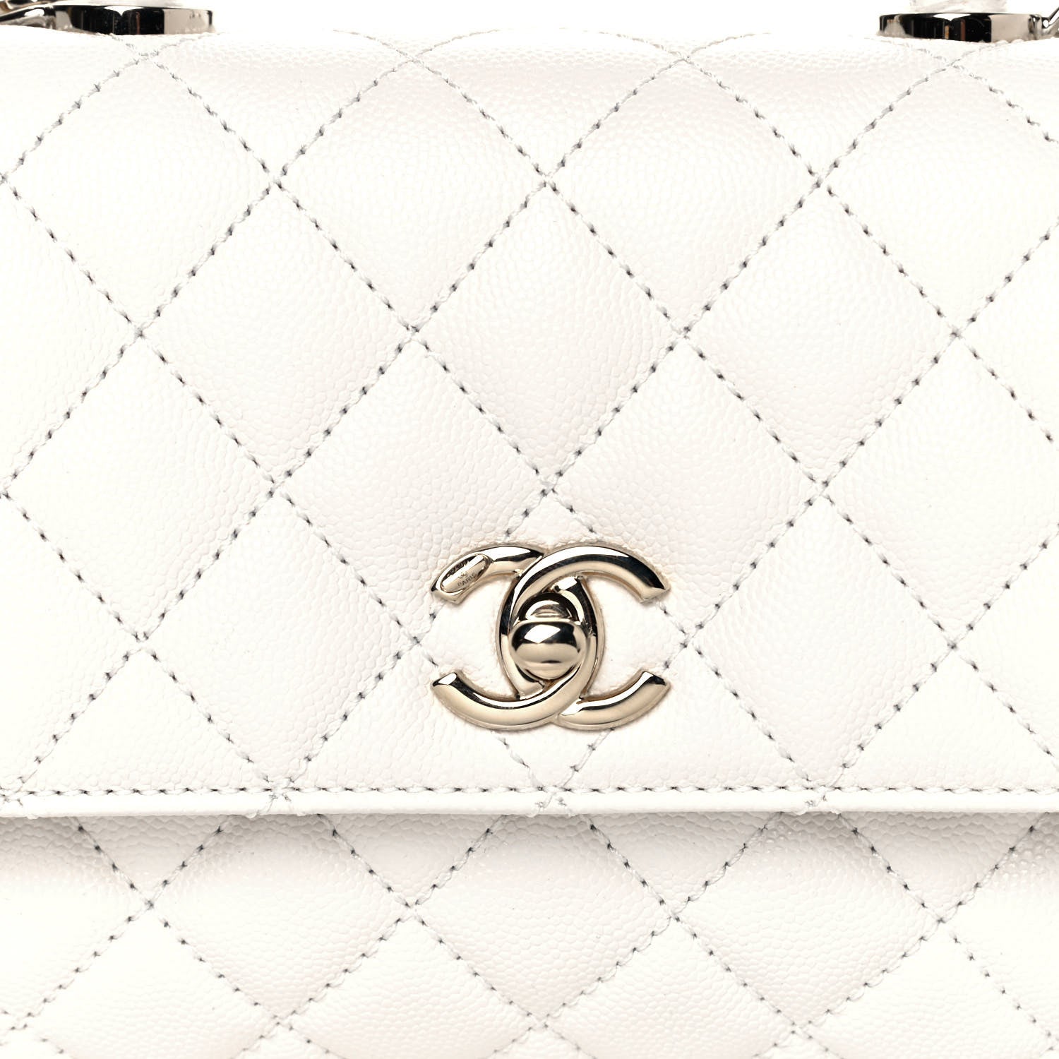 Chanel Caviar Quilted Mini Coco Handle Flap White 8 of 11