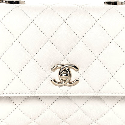 Chanel Caviar Quilted Mini Coco Handle Flap White 8 of 11