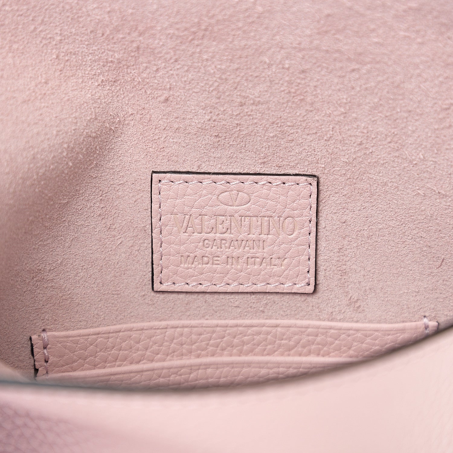 Valentino Garavani Pebbled Calfskin Medium Rockstud Envelope Flat Wristlet Pouch Water Rose 5 of 6