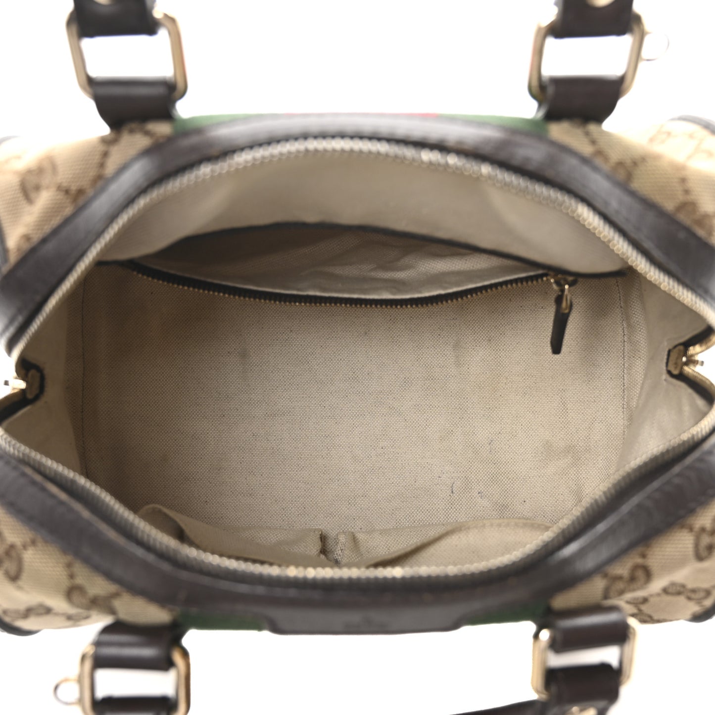 Monogram Vintage Web Small Boston Dark Brown