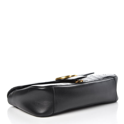 Gucci Calfskin Matelasse Small GG Marmont Shoulder Bag Black 4 of 13