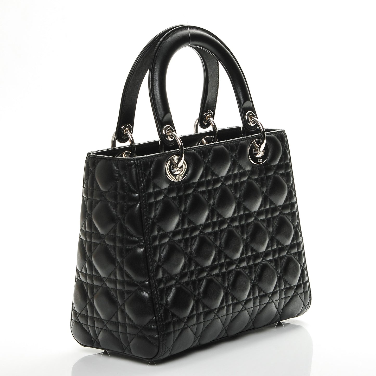 Lambskin Cannage Medium Lady Dior Black