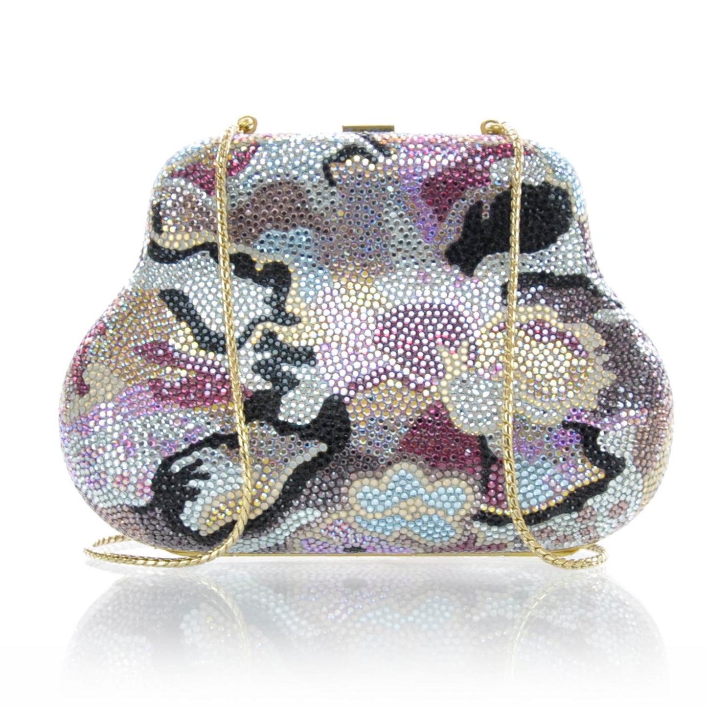 Crystal Floral Minaudiere Clutch Multicolor