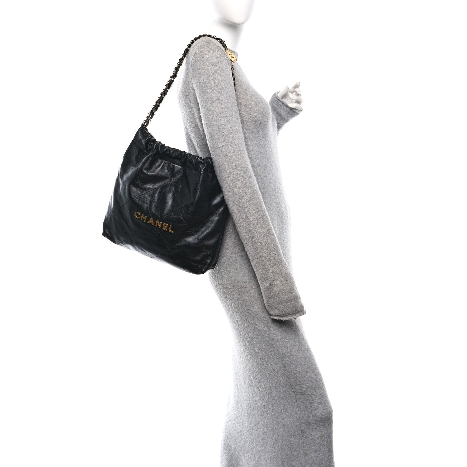 Chanel Shiny Calfskin Quilted Small Chanel 22 Black 1866480
