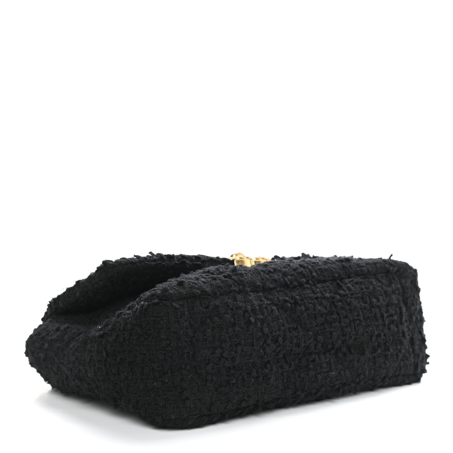 Tweed Quilted Medium Chanel 19 Flap Black