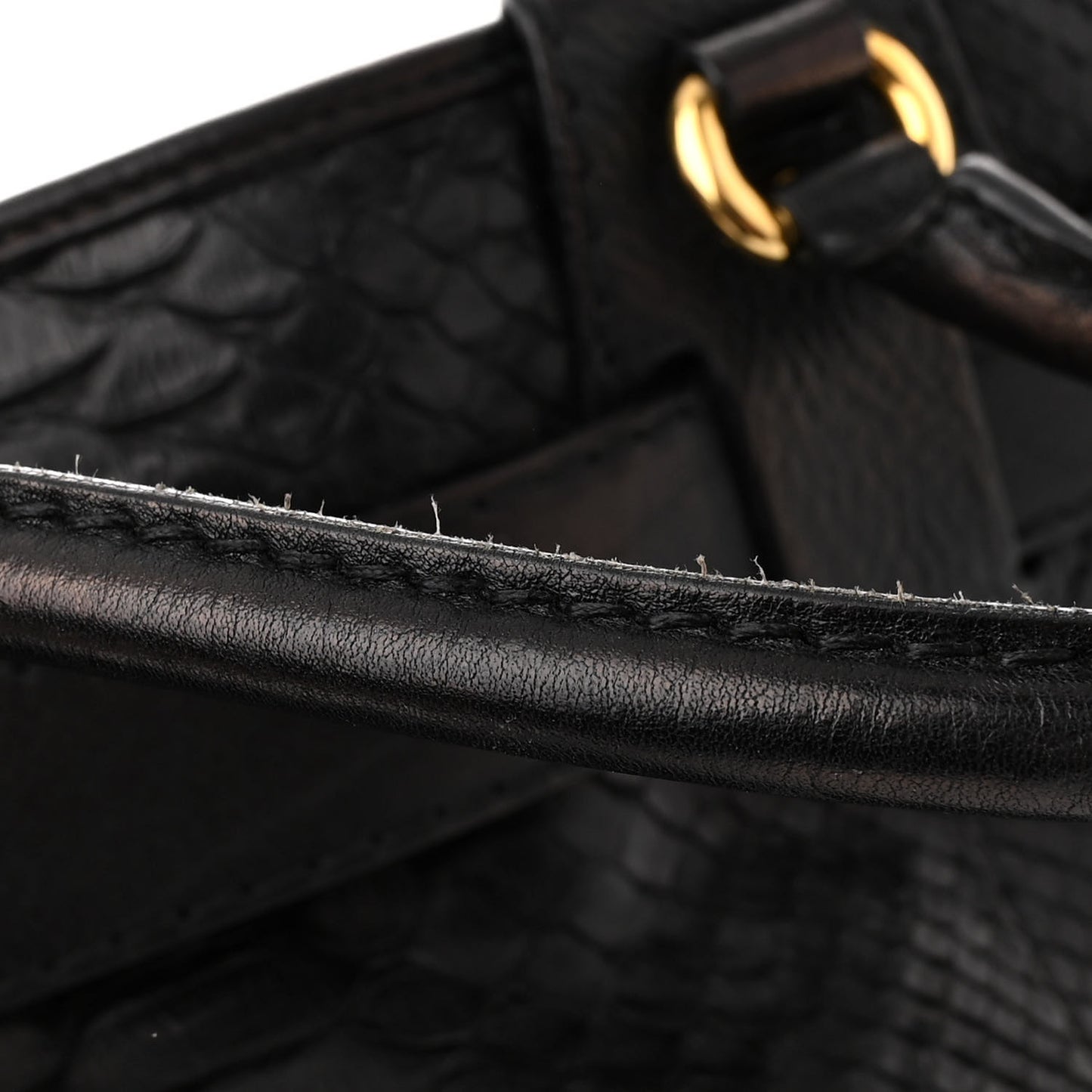 Snakeskin Large GG Running Tote Black