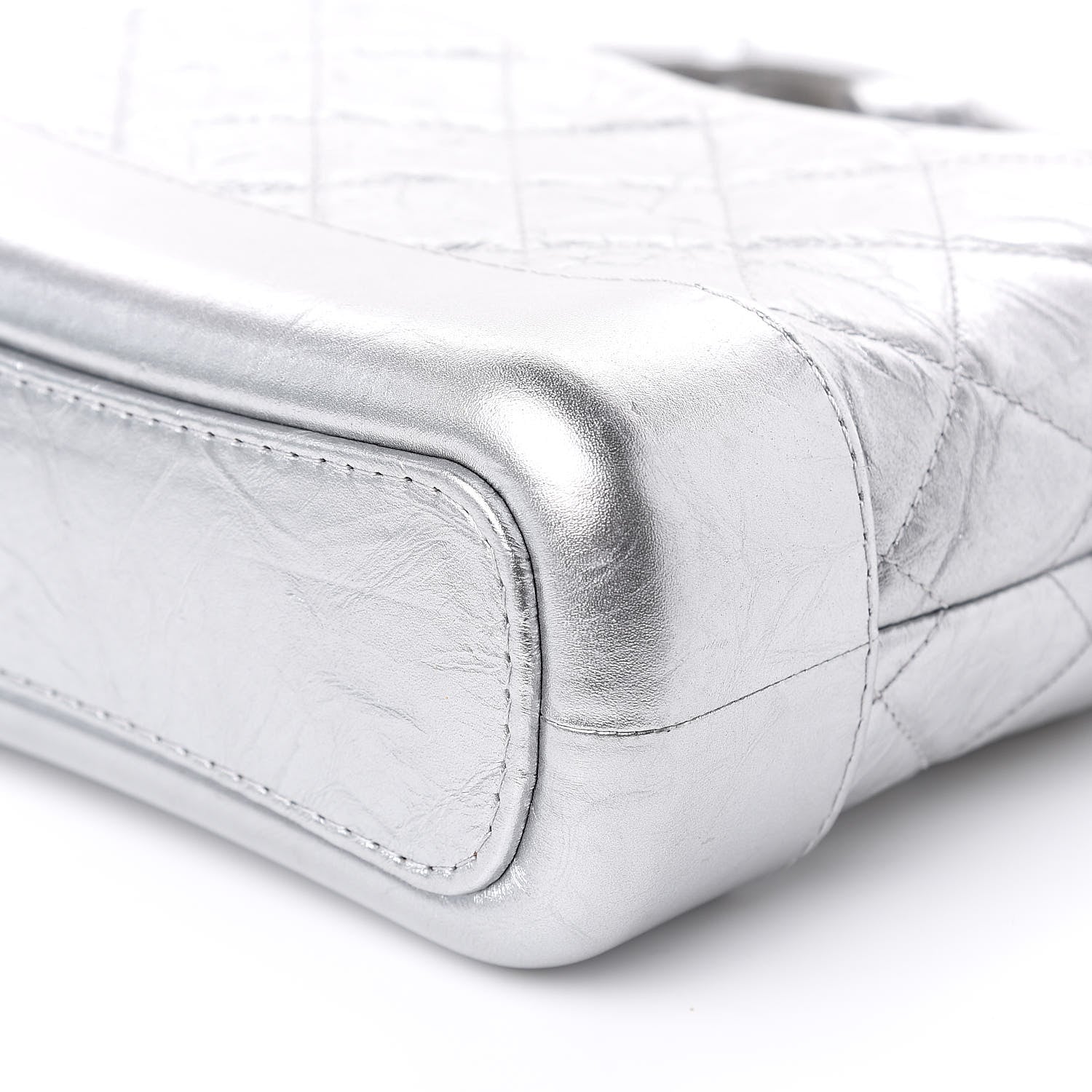 Chanel Metallic Aged Calfskin Quilted Small Gabrielle Hobo Silver 9 of 9