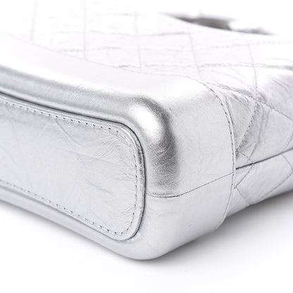 Chanel Metallic Aged Calfskin Quilted Small Gabrielle Hobo Silver 9 of 9