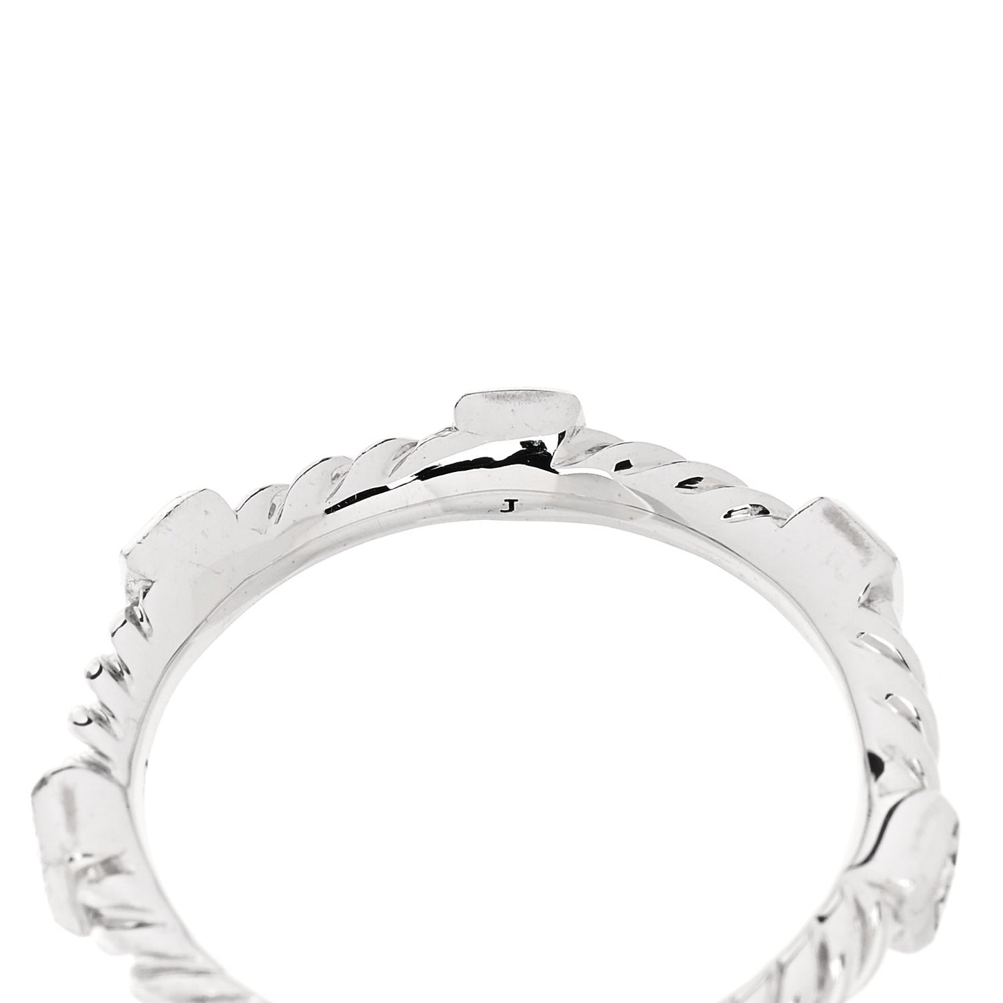 18K White Gold Diamond 2mm Cable Collectibles Stack Band Ring 50 5.25