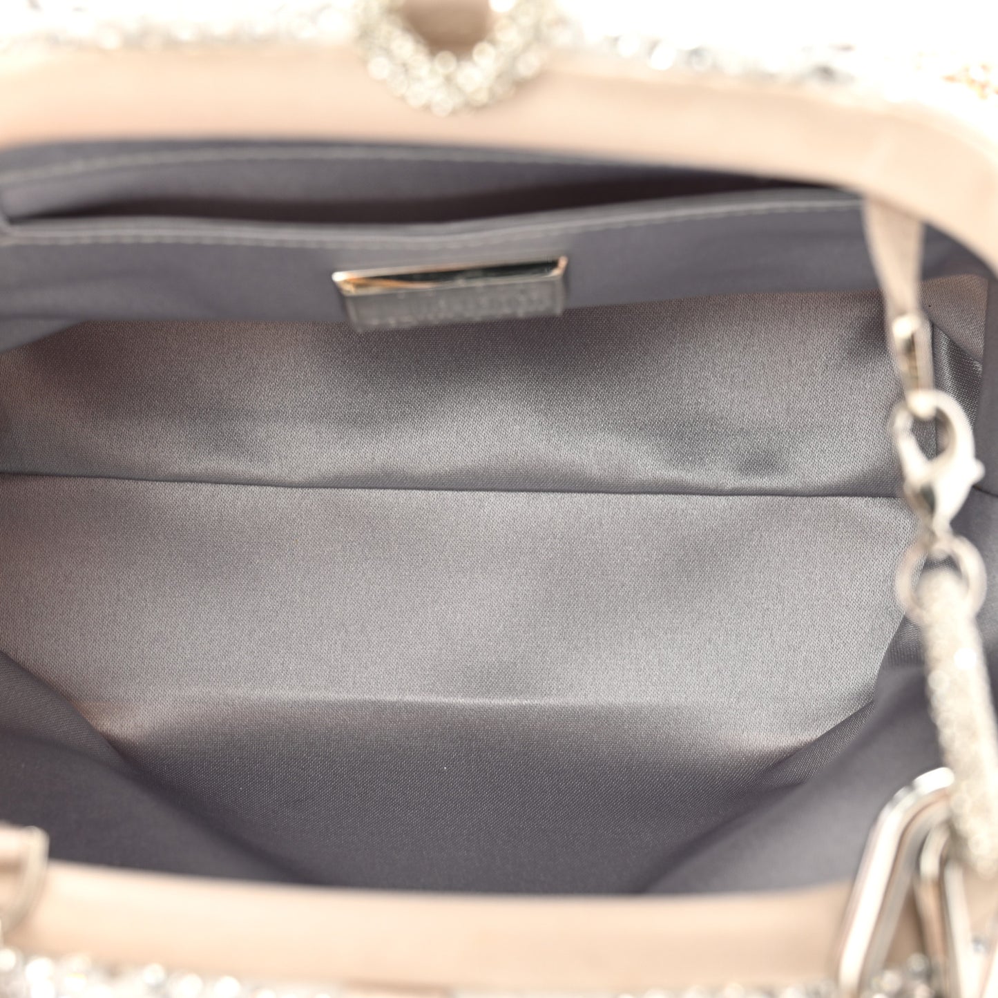 Swarovski Crystal Satin Gemma Clutch Gold Silver