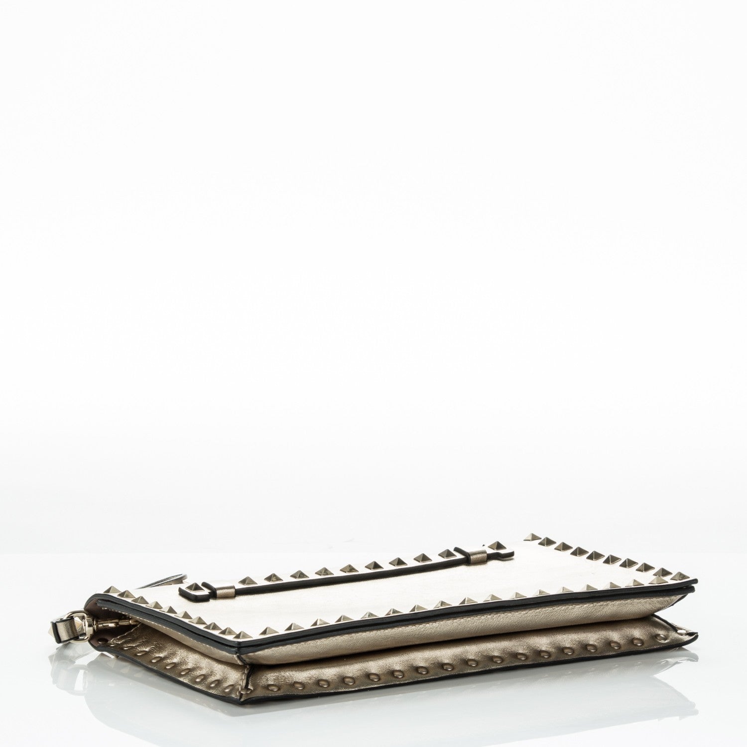 Valentino Garavani Metallic Nappa Rockstud Wristlet Clutch Gold 4 of 7