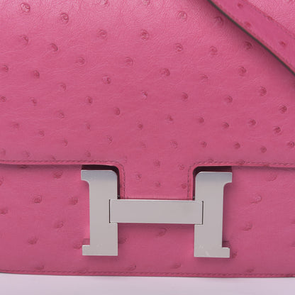 Hermes Ostrich Constance 24 Rose Tyrien 8 of 11
