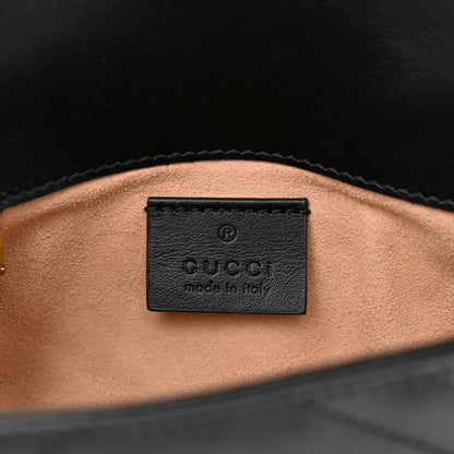 Gucci Calfskin Matelasse Super Mini GG Marmont Shoulder Bag Black 6 of 11